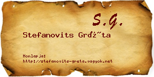 Stefanovits Gréta névjegykártya